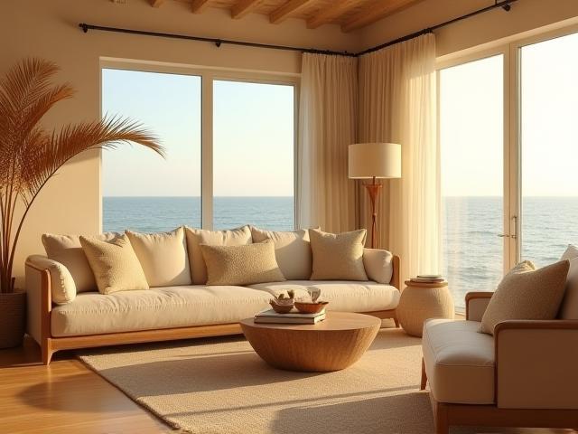 Sun-Kissed Neutrals collection lifestyle image: warm natural tones with golden accents