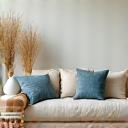 Seasonal coastal styling accessories displayed in a living room